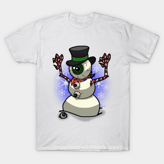 Eye Ball Snowman T-Shirt by AJH designs UK